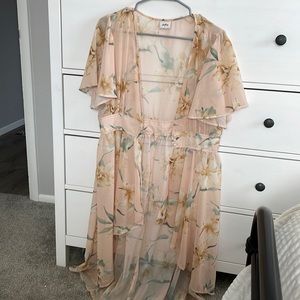 Peach Floral Daytrip Kimono Wrap